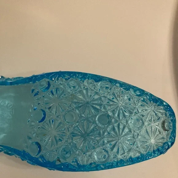 EAPG - Antique Bryce Brothers Daisy & Button Blue Glass Shoe - Picture 6 of 16
